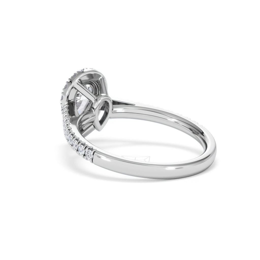 Diana GIA Diamond Pear Halo Engagement Ring Platinum 1.35ct G/VS