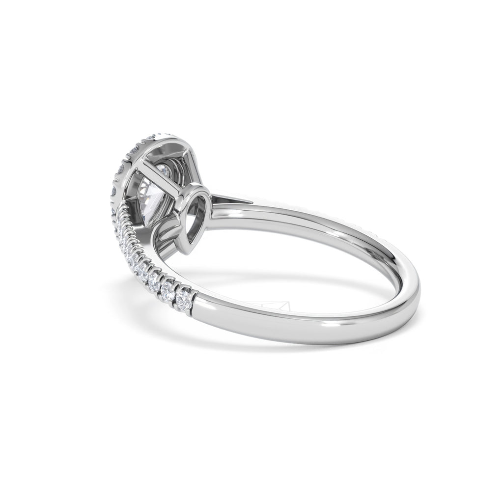 Diana GIA Diamond Pear Halo Engagement Ring Platinum 1.35ct G/VS