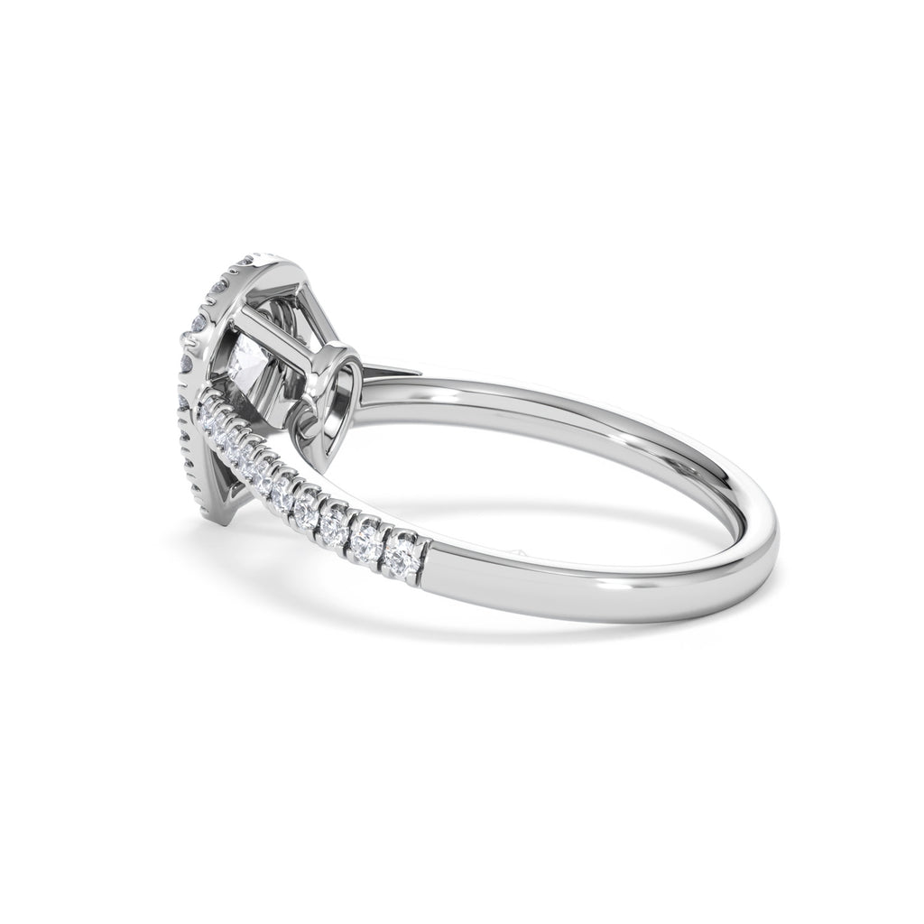 Diana GIA Diamond Pear Halo Engagement Ring Platinum 1.35ct G/VS