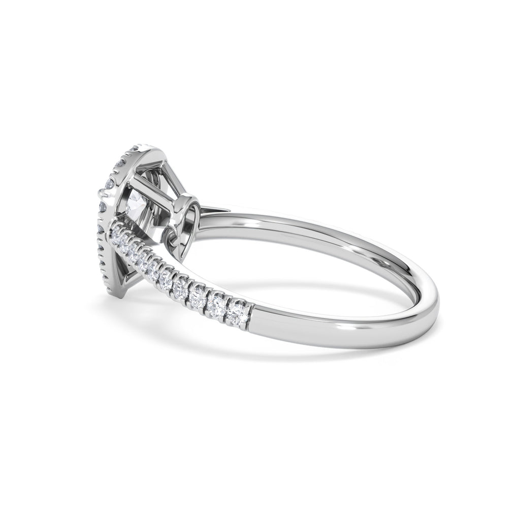 Diana GIA Diamond Pear Halo Engagement Ring Platinum 1.35ct G/VS