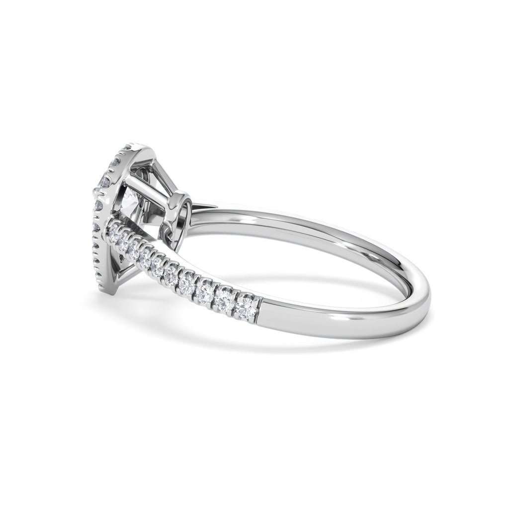 Diana GIA Diamond Pear Halo Engagement Ring Platinum 1.35ct G/VS
