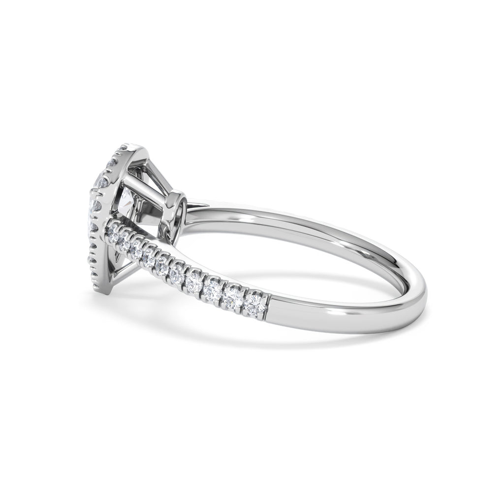 Diana GIA Diamond Pear Halo Engagement Ring Platinum 1.35ct G/VS