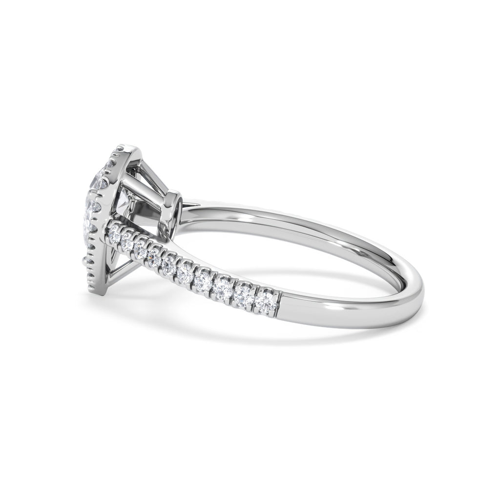 Diana GIA Diamond Pear Halo Engagement Ring Platinum 1.35ct G/VS