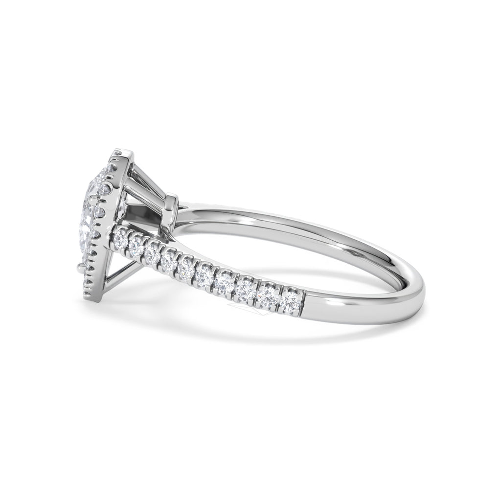 Diana GIA Diamond Pear Halo Engagement Ring Platinum 1.35ct G/VS