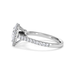 Diana GIA Diamond Pear Halo Engagement Ring Platinum 1.35ct G/VS