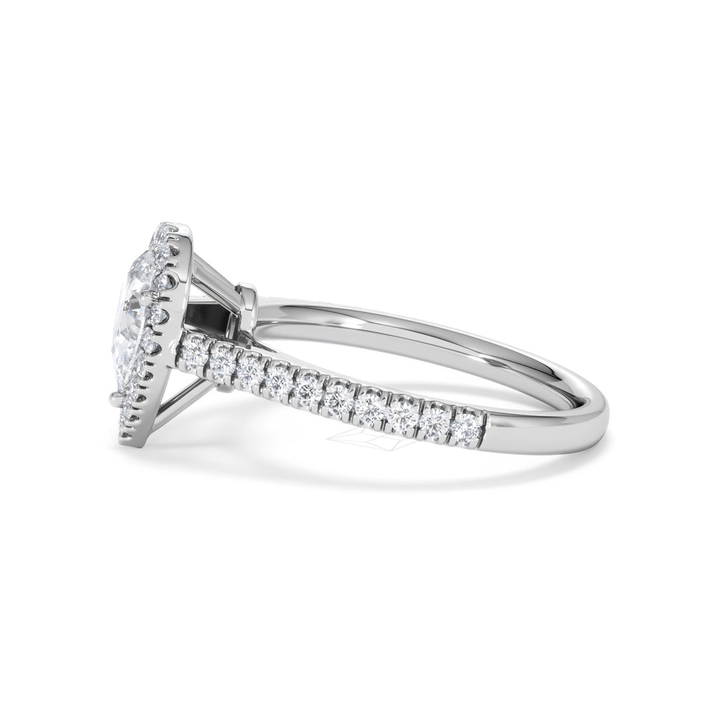 Diana GIA Diamond Pear Halo Engagement Ring Platinum 1.35ct G/VS