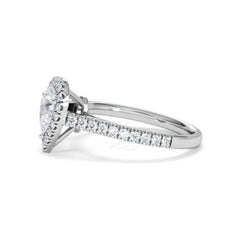 Diana GIA Diamond Pear Halo Engagement Ring Platinum 1.35ct G/VS