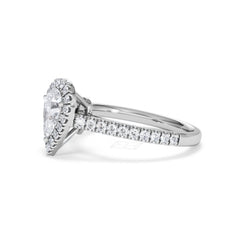 Diana GIA Diamond Pear Halo Engagement Ring Platinum 1.35ct G/VS