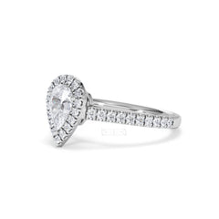 Diana GIA Diamond Pear Halo Engagement Ring Platinum 1.35ct G/VS