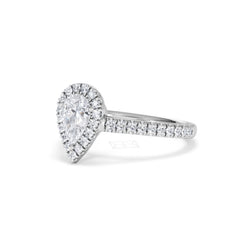 Diana GIA Diamond Pear Halo Engagement Ring Platinum 1.35ct G/VS