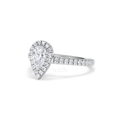 Diana GIA Diamond Pear Halo Engagement Ring Platinum 1.35ct G/VS