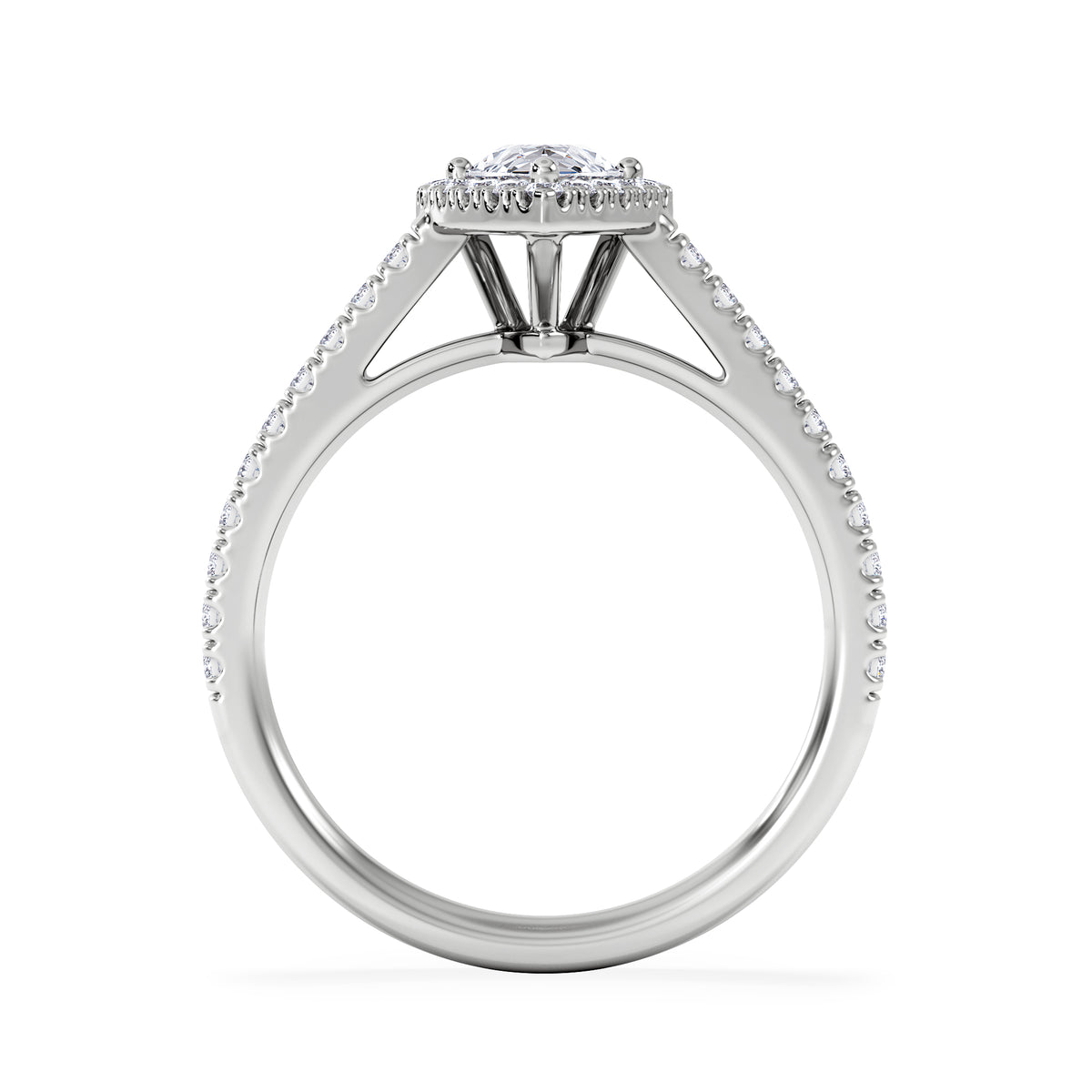 Diana GIA Diamond Pear Halo Engagement Ring Platinum 1.35ct G/VS
