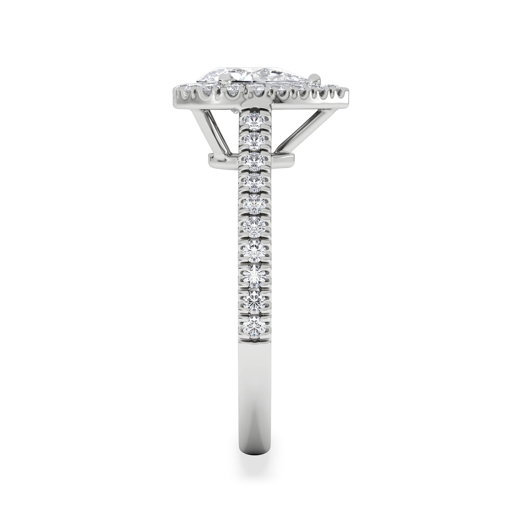 Diana GIA Diamond Pear Halo Engagement Ring Platinum 1.35ct G/VS