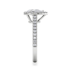 Diana GIA Diamond Pear Halo Engagement Ring Platinum 1.35ct G/VS