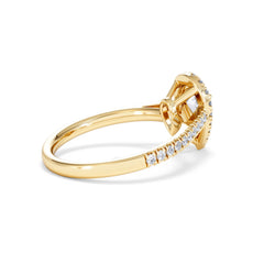Diana GIA Diamond Pear Halo Engagement Ring in 18K Gold 1.35ct H/SI