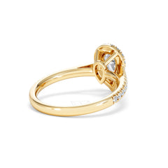 Diana GIA Diamond Pear Halo Engagement Ring in 18K Gold 1.35ct H/SI