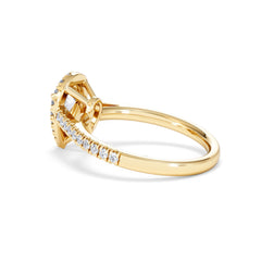 Diana GIA Diamond Pear Halo Engagement Ring in 18K Gold 1.35ct H/SI