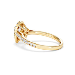 Diana GIA Diamond Pear Halo Engagement Ring in 18K Gold 1.35ct H/SI