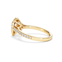 Diana GIA Diamond Pear Halo Engagement Ring in 18K Gold 1.35ct H/SI