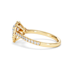 Diana GIA Diamond Pear Halo Engagement Ring in 18K Gold 1.35ct H/SI