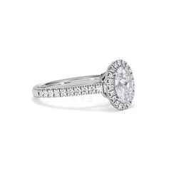 Georgina Lab Oval Diamond Halo Engagement Ring Platinum 1.55ct F/VS1