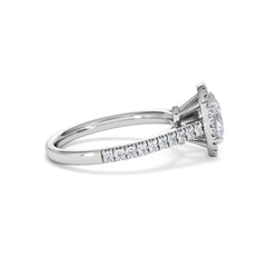 Georgina Lab Oval Diamond Halo Engagement Ring Platinum 1.55ct F/VS1
