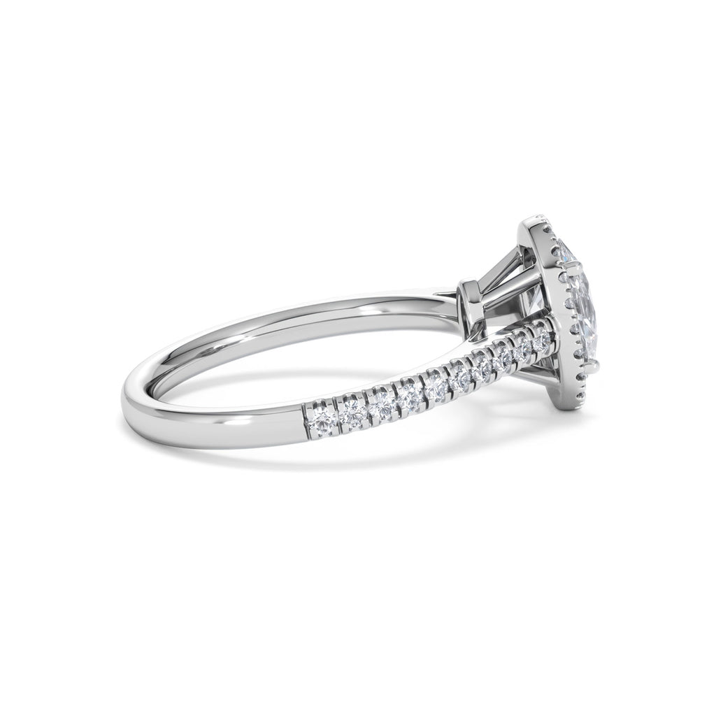 Georgina Lab Oval Diamond Halo Engagement Ring Platinum 1.55ct F/VS1