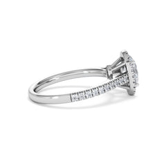 Georgina Lab Oval Diamond Halo Engagement Ring Platinum 1.55ct F/VS1