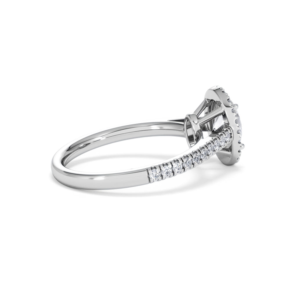 Georgina Lab Oval Diamond Halo Engagement Ring Platinum 1.55ct F/VS1