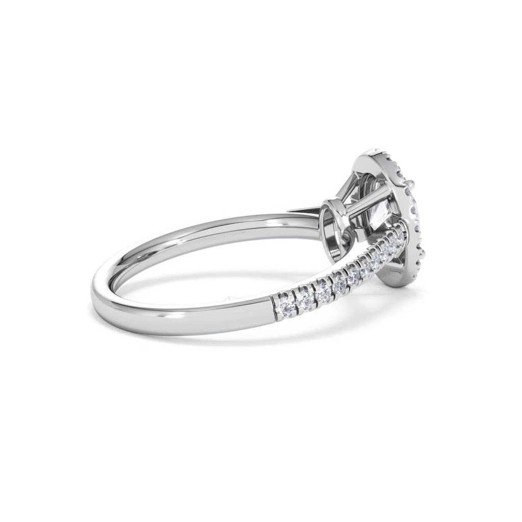Georgina Lab Oval Diamond Halo Engagement Ring Platinum 1.55ct F/VS1
