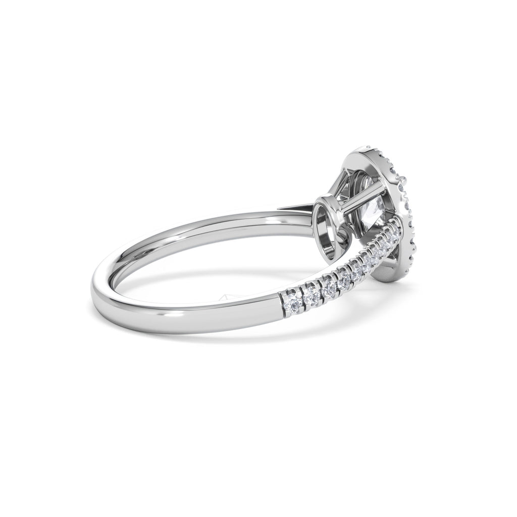 Georgina Lab Oval Diamond Halo Engagement Ring Platinum 1.55ct F/VS1