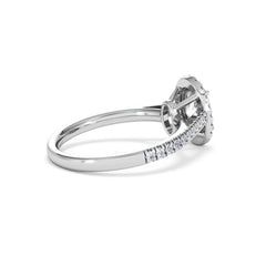 Georgina Lab Oval Diamond Halo Engagement Ring Platinum 1.55ct F/VS1
