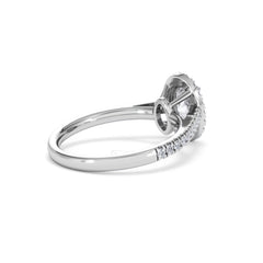 Georgina Lab Oval Diamond Halo Engagement Ring 18K White Gold 1.55ct F/VS1