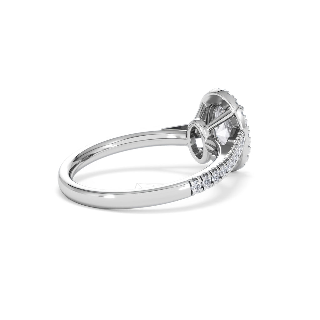 Georgina Lab Oval Diamond Halo Engagement Ring Platinum 1.55ct F/VS1