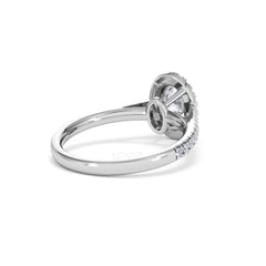 Georgina Lab Oval Diamond Halo Engagement Ring 18K White Gold 1.55ct F/VS1
