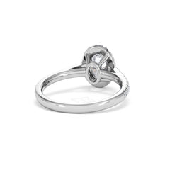 Georgina Lab Oval Diamond Halo Engagement Ring 18K White Gold 1.55ct F/VS1