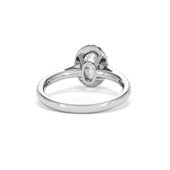 Georgina Lab Oval Diamond Halo Engagement Ring Platinum 1.55ct F/VS1