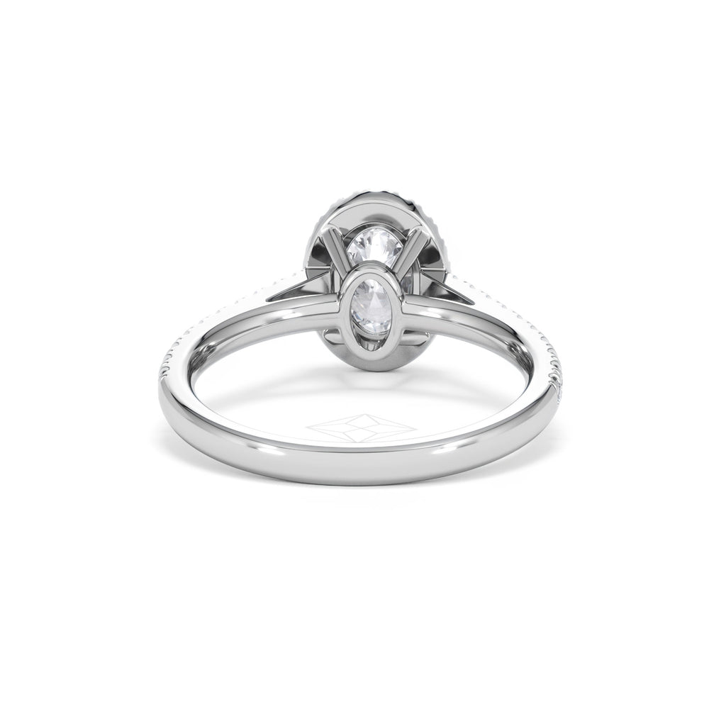 Georgina Lab Oval Diamond Halo Engagement Ring Platinum 1.55ct F/VS1