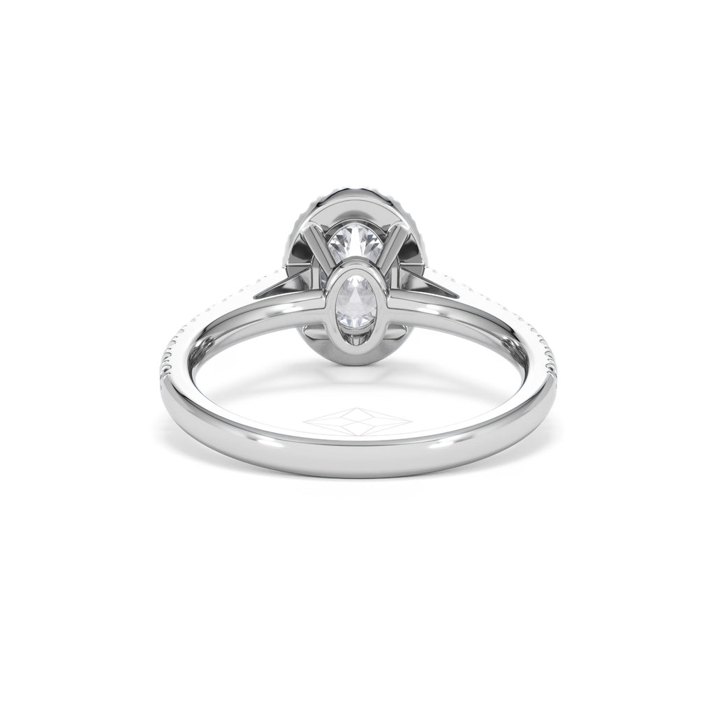 Georgina Lab Oval Diamond Halo Engagement Ring Platinum 1.55ct F/VS1