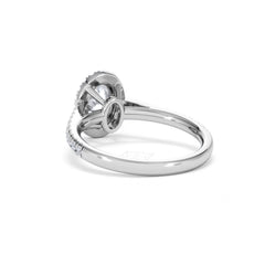 Georgina Lab Oval Diamond Halo Engagement Ring 18K White Gold 1.55ct F/VS1