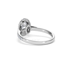 Georgina Lab Oval Diamond Halo Engagement Ring 18K White Gold 1.55ct F/VS1