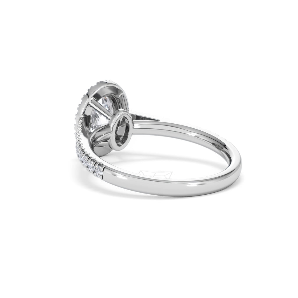 Georgina Lab Oval Diamond Halo Engagement Ring Platinum 1.55ct F/VS1