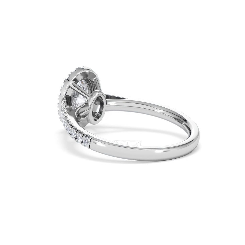 Georgina Lab Oval Diamond Halo Engagement Ring Platinum 1.55ct F/VS1
