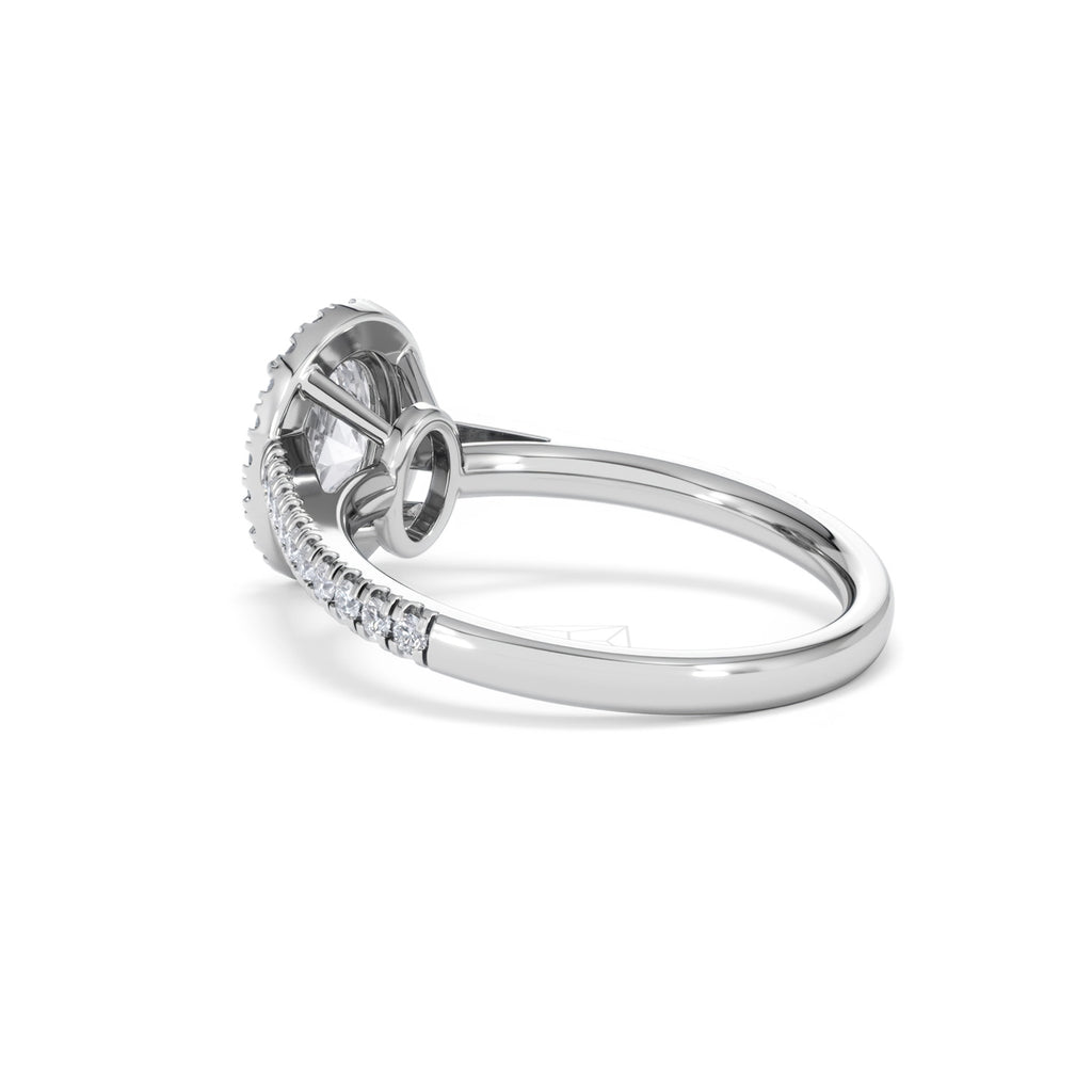 Georgina Lab Oval Diamond Halo Engagement Ring Platinum 1.55ct F/VS1