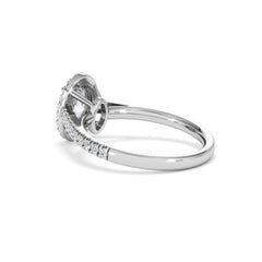 Georgina Lab Oval Diamond Halo Engagement Ring 18K White Gold 1.55ct F/VS1
