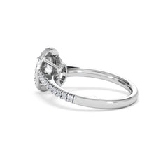 Georgina Lab Oval Diamond Halo Engagement Ring 18K White Gold 1.55ct F/VS1