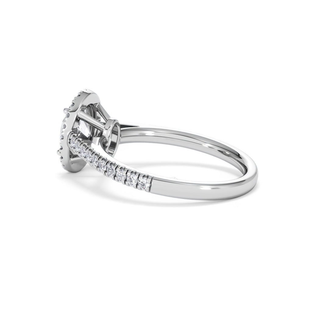 Georgina Lab Oval Diamond Halo Engagement Ring Platinum 1.55ct F/VS1
