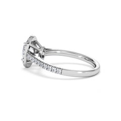 Georgina Lab Oval Diamond Halo Engagement Ring 18K White Gold 1.55ct F/VS1