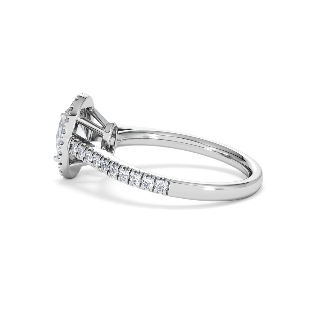 Georgina Lab Oval Diamond Halo Engagement Ring Platinum 1.55ct F/VS1