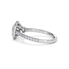 Georgina Lab Oval Diamond Halo Engagement Ring Platinum 1.55ct F/VS1